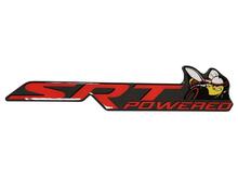 Scat Pack Challenger ou Charger SRT Powered badge emblème en forme de dôme autocollant Dodge Reed couleur fond gris avec ombres noires
 2