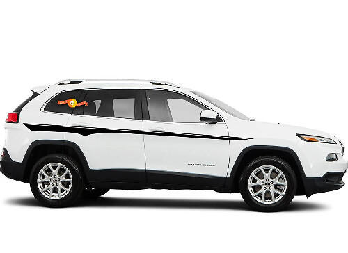 Autocollants Vinyle Bande Latérale Effilée pour Jeep Cherokee 2014-2019