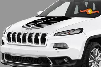 Autocollants de capot en vinyle Jeep Compass Graphics Stripes 2017-2019
