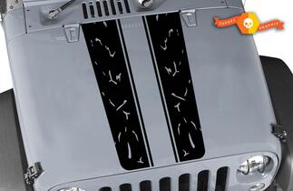 Autocollant autocollant vinyle capot rayures pour Jeep Wrangler 2011 - 2019 tout-terrain 4x4
