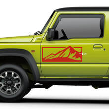 Autocollant de décalque de vinyle de montagnes de porte latérale adapté à Suzuki Jimny
 2