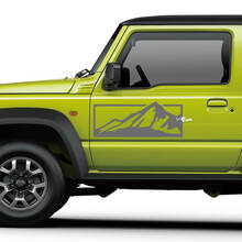 Autocollant de décalque de vinyle de montagnes de porte latérale adapté à Suzuki Jimny
 3