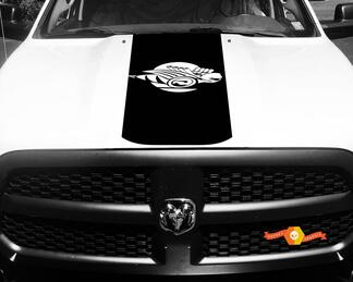 Dodge Ram 1500 2500 3500 Vinyl Racing Stripe Rumble Bee Hemi Hood Stickers Autocollants #6
