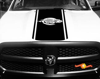 Dodge Ram 1500 2500 3500 Vinyl Racing Stripe Rumble Bee Hemi Hood Stickers Autocollants #7

