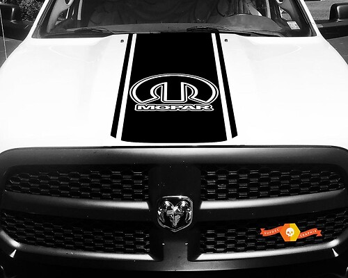 Dodge Ram 1500 2500 3500 Vinyl Racing Stripe RAM Dodge Hood Stickers Autocollants #23
