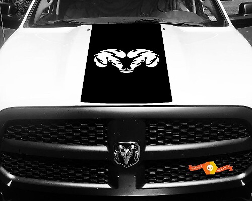Dodge Ram 1500 Vinyle Decal HOOD Ram Head Racing HEMI Stripe Stickers #31
