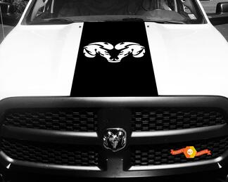 Dodge Ram 1500 Vinyle Decal HOOD Ram Head Racing HEMI Stripe Stickers #34
