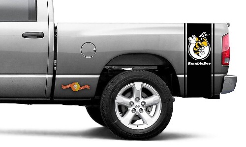 Dodge Ram Vinyl Racing Bed Side Stripe Rumble Bee Sticker Autocollant #38
