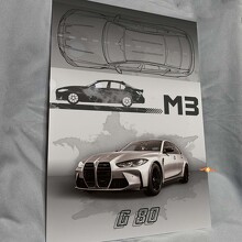 Panneau d'Art Mural de Garage en Acrylique Brillant Custom M3 G80 pour les fans de BMW 3