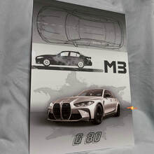 Panneau d'Art Mural de Garage en Acrylique Brillant Custom M3 G80 pour les fans de BMW_3
