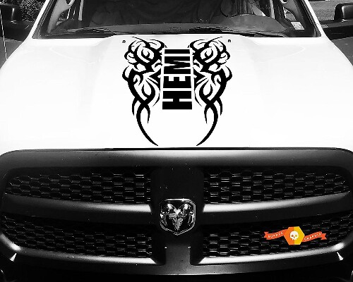Dodge Ram Vinyl Hood Sticker Tribal Sticker Tattoo Hemi Racing Stripe 4x4 #64
