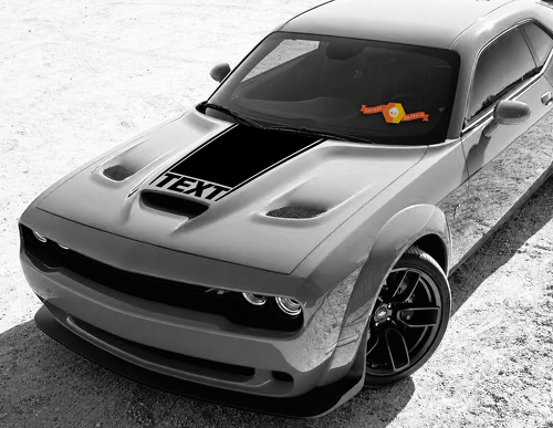 TEXT Tapered Hood Scoop Panel Capot Autocollant vinyle pour Dodge Challenger