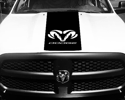 Dodge Ram 1500 Vinyle Decal HOOD Ram Head Racing HEMI Stripe Stickers #66
