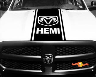 1500 2500 3500 Autocollants de course en vinyle pour camion Stripe Hemi Ram Dodge Hood Stickers #75
