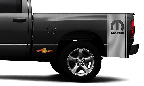 DODGE RAM 1500 autocollant en vinyle bande latérale de lit racing autocollant chromé Mopar #90
