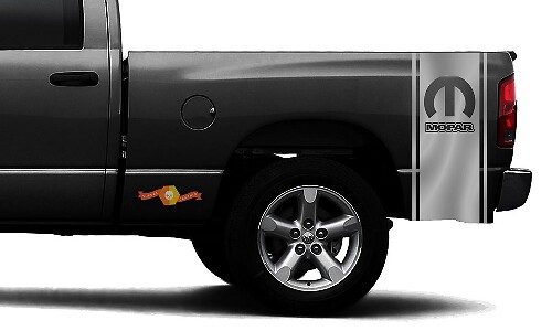 Autocollant Vinyle Dégradé Rayures Latérales Style Logo Mopar pour Dodge Ram 1500