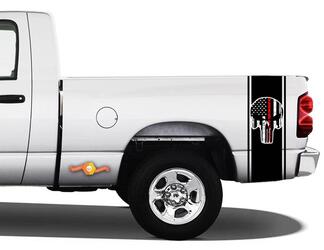 Punisher imprimé vinyle autocollant rayure autocollant drapeau rouge Ram camion course #96
