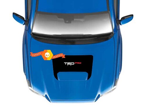 Autocollant en vinyle noir pour prise d'air capot TRD Pro Toyota Tacoma 2016-2020