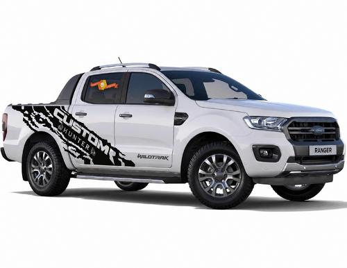 CUSTOM HUNTER Claw Pair Latéral Côté de benne Autocollant vinyle pour Ford Ranger 2015-2019
