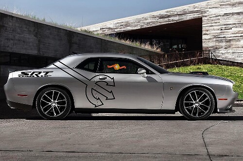 2 côté Dodge Challenger DEMON Pitchfork SRT 840 HP côté vinyle autocollants graphiques autocollant-4
