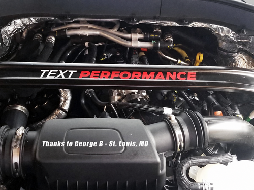 Autocollant Vinyle Texte Personnalisé Barre de Renfort Capot pour Musclecar Explorer ST 2020
