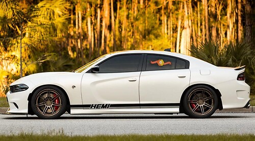 2X Dodge Charger HEMI Rocker Panel Autocollants Stripe Vinyl Graphics 2011-2021
