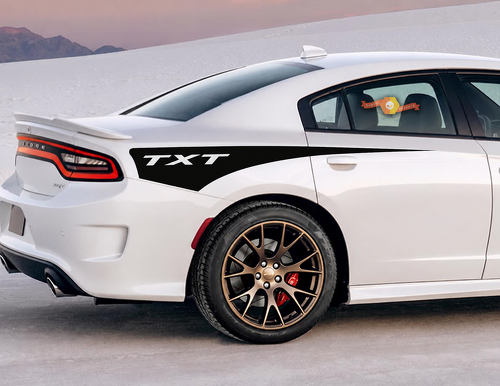 TXT Solid Quarter Wedge Pair Aile arrière Autocollant vinyle pour Dodge Charger 2011-2020