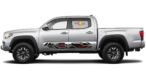Kit de décalcomanies latérales en vinyle style TRD Tête de mort Punisher pour Toyota Tacoma 2016-2020