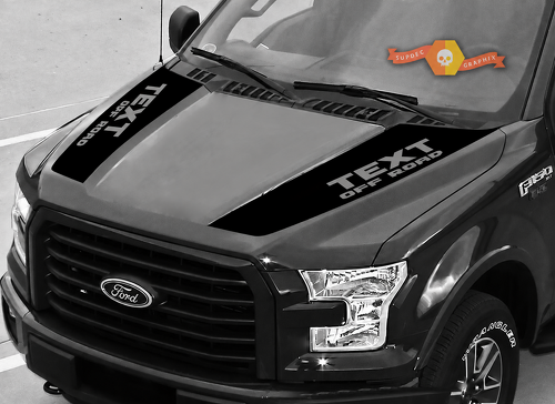 TEXT OFF ROAD Twin Hood Rail Pair Capot Autocollant vinyle pour Ford F-150 Raptor