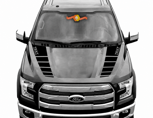 TEXT OFF ROAD Strobe Hood Rail Pair Capot Autocollant vinyle pour Ford F-150