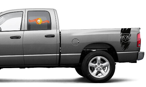 Autocollant vinyle à rayures latérales arrière effet usé pour Dodge Ram 1500 2500 3500