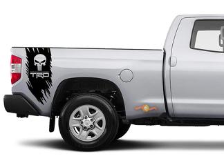 Toyota TRD Truck Off Road Punisher Skull Edition Sticker Sticker Vinyl Truck Bed Side Graphic
