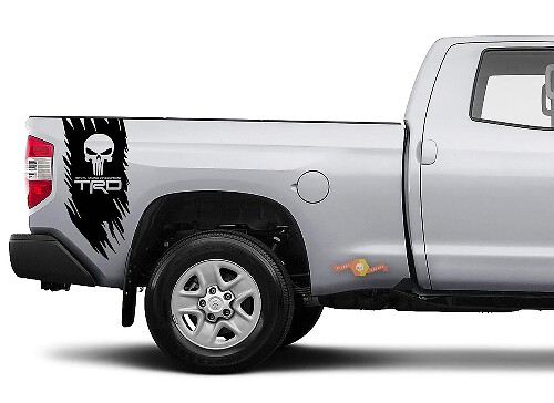 Toyota TRD Truck Off Road Punisher Skull Edition Sticker Sticker Vinyl Truck Bed Side Graphic
