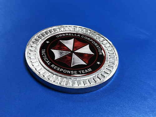 Badge Écusson 3D en Aluminium de l'Équipe de Réponse Tactique Umbrella Corporation pour Jeep Wrangler