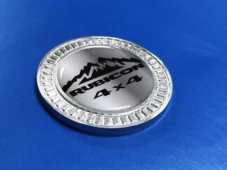 Badge 3D Mountains Rubicon 4x4 Emblème de côté de lit en métal et aluminium pour Jeep Wrangler JL JK YJ TJ
