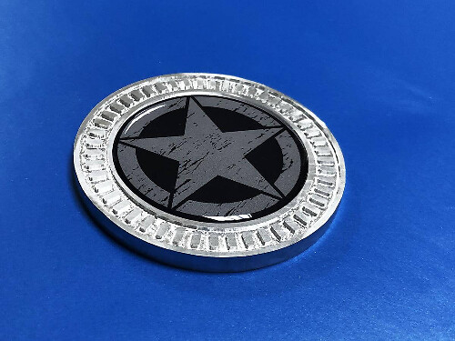 Autocollant Vinyle Emblème en Métal Aluminium Military Star pour Flanc de Jeep Wrangler