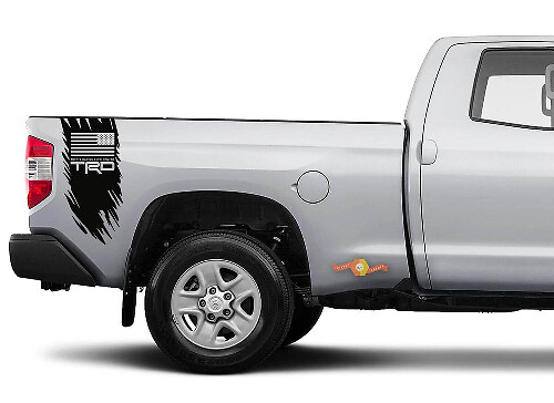 Autocollant Vinyle Dégradé Style Drapeau USA TRD pour Flanc de Lit Toyota Tacoma