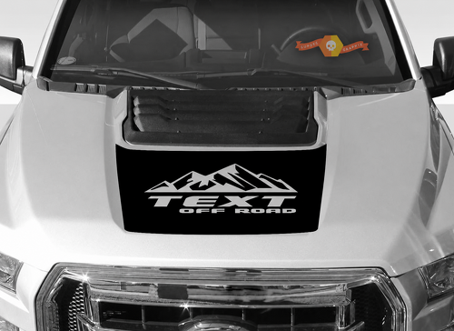 TEXT OFF ROAD Mountain Panel Capot Autocollant vinyle pour Ford F-150