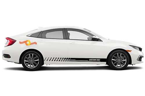 Autocollants en vinyle à rayures pour panneau de bascule de course, pour Honda Civic EX
