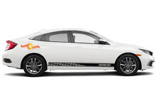 Autocollants Vinyle Bandes de Bas de Caisse Racing pour Honda Civic EX_2