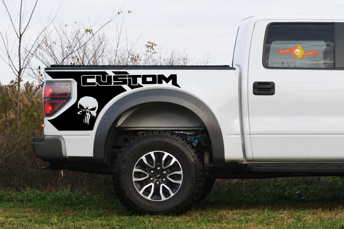Punisher CUSTOM Stripe — Autocollant vinyle (côté de benne) pour Ford F-150 Raptor 2010-2014