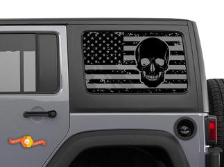 Jeep Wrangler Rubicon Hardtop USA Flag Skull Pare-brise Autocollant JKU JLU 2007-2019 ou Tacoma 4Runner Tundra Subaru Charger Challenger - 19

