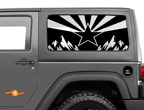 Autocollant Calandre Drapeau Montagnes d'Arizona pour Jeep Wrangler Rubicon Hardtop JKU JLU 2007-2019 ou Tacoma 4Runner Tundra Charger Challenger