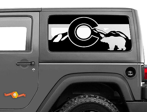 Autocollant en vinyle pour fenêtre latérale portant le drapeau du Colorado pour Jeep Wrangler 2007-2019