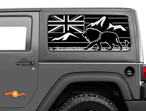 Drapeau d'Hawaï Montagnes du Lion Jeep Wrangler Rubicon Décalcomanies à toit rigide
