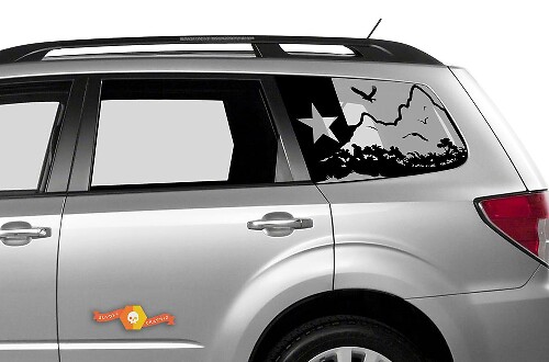 Suba Ascent Forester Hardtop Texas Flag Mountains Forest Eagle Autocollant de pare-brise JKU JLU 2007-2019 ou Tacoma 4Runner Tundra Dodge Challenger Charger Wrangler Rubicon - 92
