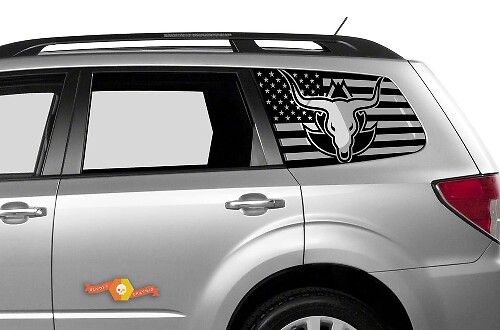 Suba Ascent Forester Hardtop USA Flag Autocollant de pare-brise JKU JLU 2007-2019 ou Tacoma 4Runner Tundra Dodge Challenger Charger Wrangler Rubicon - 93
