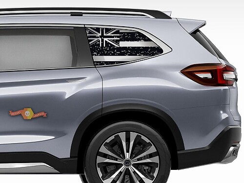 Suba Ascent Forester Hardtop USA Flag Destroyed Flag Hawaii Autocollant de pare-brise JKU JLU 2007-2019 ou Tacoma 4Runner Tundra Dodge Challenger Charger Wrangler Rubicon - 100
