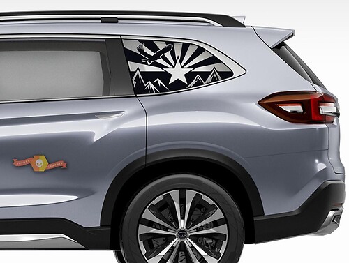 Suba Ascent Forester Fenêtre latérale USA Drapeau Montagnes Drapeau Arizona Autocollants Autocollant

