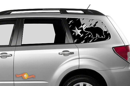 Suba Ascent Forester Hardtop Flag Texas Mountains Bear Destroyed Autocollant de pare-brise JKU JLU 2007-2019 ou Tacoma 4Runner Tundra Dodge Challenger Charger Wrangler Rubicon - 110
